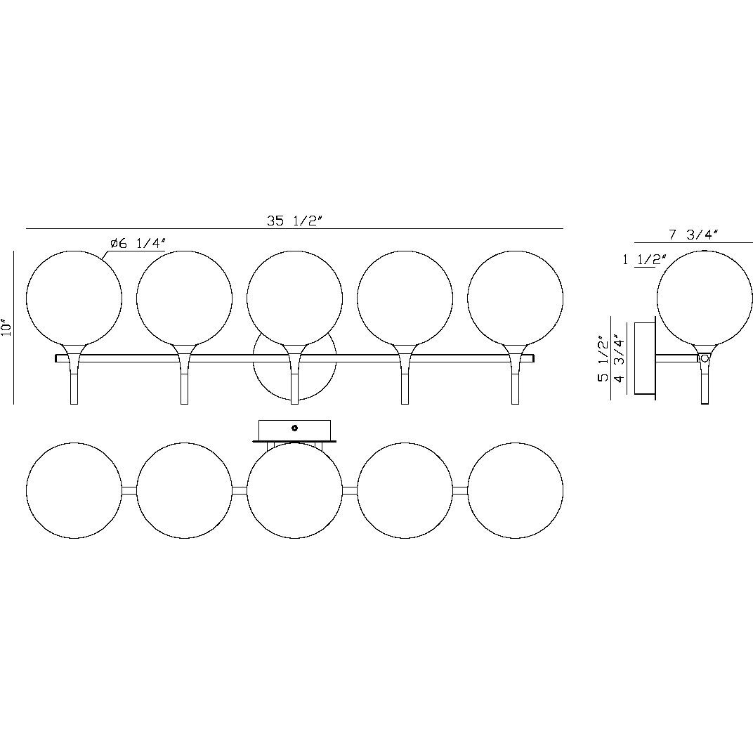 Iissa 5 Light 35.38 inch Gold Vanity Light Wall Light in Amber